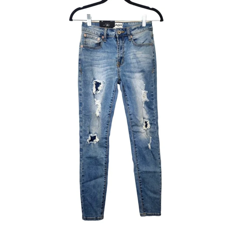 Umgee Distressed Skinny Jeans - Picture 1 of 4